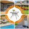 Outdoor Coffee Table Black Iron Frame Tempered Glass Umbrella Hole 32 Inch